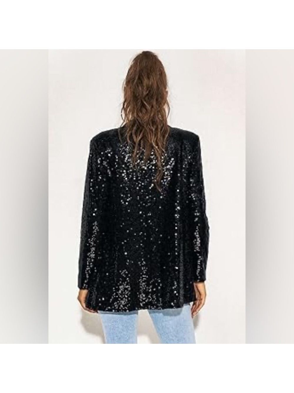 New Nordstrom by M&M Michael Jackson Y2K Black Sequined Blazer Jacket size Med